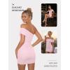 imageTrendy Queen Womens Off The Shoulder Mini Dresses Ruched Going Out Summer Bodycon Sexy Party Short Club Outfits 2026Pink
