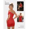 imageTrendy Queen Womens Off The Shoulder Mini Dresses Ruched Going Out Summer Bodycon Sexy Party Short Club Outfits 2026Red