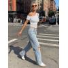 imageTrendy Queen Womens Off The Shoulder Short Sleeve Y2k Tops Going Out Crop TShirts 2026 Cute Summer ClothesOatmeal Grey