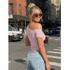 imageTrendy Queen Womens Off The Shoulder Short Sleeve Y2k Tops Going Out Crop TShirts 2026 Cute Summer ClothesPink