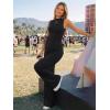 imageTrendy Queen Womens One Piece Jumpsuit  Sleeveless Mock Neck Palazzo Romper with Pockets Casual Summer OutfitsBlack