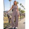 imageTrendy Queen Womens One Piece Jumpsuit  Sleeveless Mock Neck Palazzo Romper with Pockets Casual Summer OutfitsNutmeg