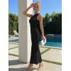 imageTrendy Queen Womens One Shoulder Maxi Bodycon Mesh Ruched Floral Beach Cocktail Wedding Guest Dress with Side SlitBlack