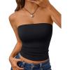 imageTrendy Queen Double Lined Tube Top for Women Backless Strapless Bandeau Bikini Cute Crop Tank for Teen Summer Going Out PartyBlack