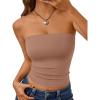 imageTrendy Queen Double Lined Tube Top for Women Backless Strapless Bandeau Bikini Cute Crop Tank for Teen Summer Going Out PartyCoffee