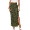 imageTrendy Queen Floral Long Skirts for Women Trendy Mesh Y2k Skirt Bodycon Dress Vacation Outfits Summer Clothes 2026Army Green Floral