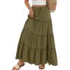 imageTrendy Queen Long Skirts for Women Slit Maxi Boho Skirt Summer Vacation Outfits ALine Dress with Pockets FashionGreen