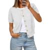 imageTrendy Queen Short Sleeve Cardigan Sweaters for Women Cropped Tops Summer 2026 Spring Outfits Cute Casual Y2k Fashion ClothesGrey