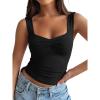 imageTrendy Queen Sweetheart Neck Bustier Going Out Tops Double Lined Backless Crop Summer Tank TopBlack