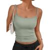 imageTrendy Queen Tank Tops Womens Camisole Sleeveless Square Neck Spaghetti Strap Adjustable Going Out Cami ShirtsSage Green