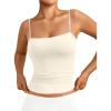 imageTrendy Queen Womens Double Lined Camisole Tank Tops  Adjustable Spaghetti Strap Sleeveless Top Basic Tank for LayeringBeige