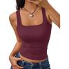 imageTrendy Queen Womens Double Lined Tank Tops Crop Summer Fashion Clothing 2026Wine Red