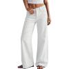 imageTrendy Queen Womens High Waisted Wide Leg Barrel Jeans Stretch Baggy Flare Denim PantsWhite