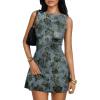 imageTrendy Queen Womens Mini Floral Boat Neck Sleeveless Bodycon Short Party Summer Dresses 2026Blue