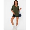 imageTrendy Queen Plus Size Oversized VNeck Tshirt Breathable Elastic Fabric Tunic for Workout Gym Casual Homing WearArmy Green