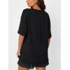 imageTrendy Queen Plus Size Oversized VNeck Tshirt Breathable Elastic Fabric Tunic for Workout Gym Casual Homing WearBlack