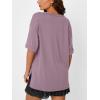 imageTrendy Queen Plus Size Oversized VNeck Tshirt Breathable Elastic Fabric Tunic for Workout Gym Casual Homing WearDark Pink
