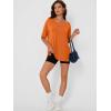 imageTrendy Queen Plus Size Oversized VNeck Tshirt Breathable Elastic Fabric Tunic for Workout Gym Casual Homing WearOrange