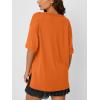 imageTrendy Queen Plus Size Oversized VNeck Tshirt Breathable Elastic Fabric Tunic for Workout Gym Casual Homing WearOrange