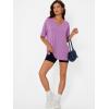 imageTrendy Queen Plus Size Oversized VNeck Tshirt Breathable Elastic Fabric Tunic for Workout Gym Casual Homing WearPurple