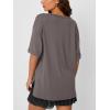 imageTrendy Queen Plus Size Oversized VNeck Tshirt Breathable Elastic Fabric Tunic for Workout Gym Casual Homing WearTaupe
