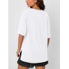 imageTrendy Queen Plus Size Oversized VNeck Tshirt Breathable Elastic Fabric Tunic for Workout Gym Casual Homing WearWhite