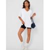 imageTrendy Queen Plus Size Oversized VNeck Tshirt Breathable Elastic Fabric Tunic for Workout Gym Casual Homing WearWhite