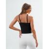 imageTrendy Queen Spaghetti Strap Crop Tank Tops for Women Cute Summer Camisoles for Teens Fitted Basic Layering Cami UndershirtsBlack