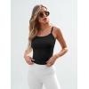 imageTrendy Queen Spaghetti Strap Crop Tank Tops for Women Cute Summer Camisoles for Teens Fitted Basic Layering Cami UndershirtsBlack