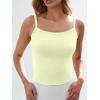imageTrendy Queen Spaghetti Strap Crop Tank Tops for Women Cute Summer Camisoles for Teens Fitted Basic Layering Cami UndershirtsButteryellow