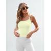 imageTrendy Queen Spaghetti Strap Crop Tank Tops for Women Cute Summer Camisoles for Teens Fitted Basic Layering Cami UndershirtsButteryellow