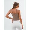 imageTrendy Queen Spaghetti Strap Crop Tank Tops for Women Cute Summer Camisoles for Teens Fitted Basic Layering Cami UndershirtsCoffee