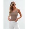 imageTrendy Queen Spaghetti Strap Crop Tank Tops for Women Cute Summer Camisoles for Teens Fitted Basic Layering Cami UndershirtsCoffee