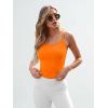 imageTrendy Queen Spaghetti Strap Crop Tank Tops for Women Cute Summer Camisoles for Teens Fitted Basic Layering Cami UndershirtsOrange