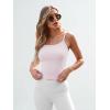 imageTrendy Queen Spaghetti Strap Crop Tank Tops for Women Cute Summer Camisoles for Teens Fitted Basic Layering Cami UndershirtsPink