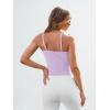 imageTrendy Queen Spaghetti Strap Crop Tank Tops for Women Cute Summer Camisoles for Teens Fitted Basic Layering Cami UndershirtsPurple