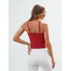 imageTrendy Queen Spaghetti Strap Crop Tank Tops for Women Cute Summer Camisoles for Teens Fitted Basic Layering Cami UndershirtsRed