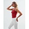 imageTrendy Queen Spaghetti Strap Crop Tank Tops for Women Cute Summer Camisoles for Teens Fitted Basic Layering Cami UndershirtsRed