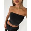 imageTrendy Queen Womens 3 Pack Tube Tops Crop Going Out Strapless Basic Backless Bandeau Bra Summer OutfitsBlack white