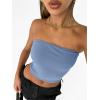 imageTrendy Queen Womens 3 Pack Tube Tops Crop Going Out Strapless Basic Backless Bandeau Bra Summer OutfitsBlack white light Blue