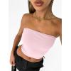 imageTrendy Queen Womens 3 Pack Tube Tops Crop Going Out Strapless Basic Backless Bandeau Bra Summer OutfitsBlack white pink