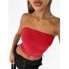 imageTrendy Queen Womens 3 Pack Tube Tops Crop Going Out Strapless Basic Backless Bandeau Bra Summer OutfitsBlack white red