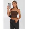imageTrendy Queen Womens 3 Pack Tube Tops Crop Going Out Strapless Basic Backless Bandeau Bra Summer OutfitsWhite black chocolate