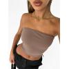 imageTrendy Queen Womens 3 Pack Tube Tops Crop Going Out Strapless Basic Backless Bandeau Bra Summer OutfitsWhite black coffee Grey