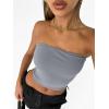 imageTrendy Queen Womens 3 Pack Tube Tops Crop Going Out Strapless Basic Backless Bandeau Bra Summer OutfitsWhite black grey