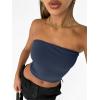 imageTrendy Queen Womens 3 Pack Tube Tops Crop Going Out Strapless Basic Backless Bandeau Bra Summer OutfitsWhite black navy