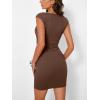 imageTrendy Queen Womens Boat Neck Going Out Mini Dress Summer Party Club Bodycon Dresses 2026Brown
