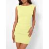 imageTrendy Queen Womens Boat Neck Going Out Mini Dress Summer Party Club Bodycon Dresses 2026Butter Yellow