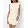 imageTrendy Queen Womens Boat Neck Going Out Mini Dress Summer Party Club Bodycon Dresses 2026Cream