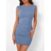 imageTrendy Queen Womens Boat Neck Going Out Mini Dress Summer Party Club Bodycon Dresses 2026Dusty Blue